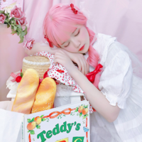 Cute sweet olita cherry coral powder long curly wig - Thumbnail 3