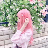 Cute sweet olita cherry coral powder long curly wig - Thumbnail 9