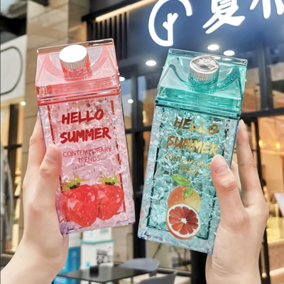Kawaii Straw Fashion Ice Fruit Water Bottle
