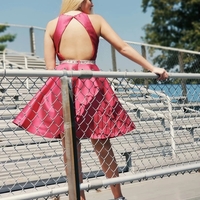 Outstanding Satin Jewel Neckline A-line Homecoming Dresses - Thumbnail 1