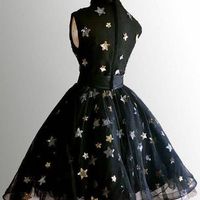 Gorgeous Sparkly Halter Black Prom Dresses with Stars - Thumbnail 1