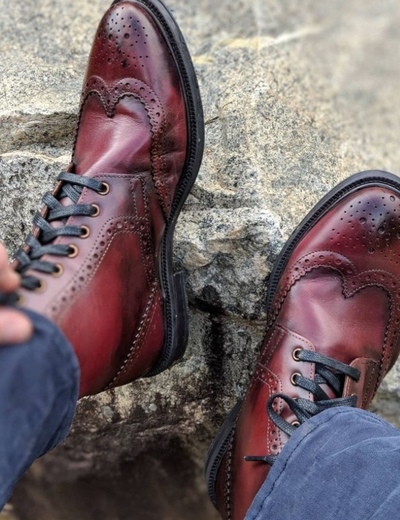 Latest Handmade Burgundy Wingtip Leather Lace Up Formal Shoes