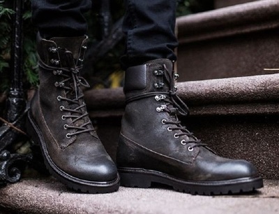 Handmade Men black Military boots, Men black high ankle combat boots, Men boot