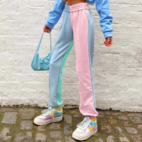 Macaroon Color Block High Waist Jogger Pants - Thumbnail 1