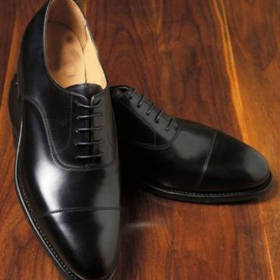 Black captoe office handmade leather formal mens shoes