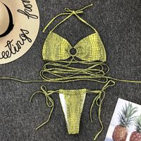 Snake Print Sexy Circle Bikini Swimsuit - Thumbnail 3