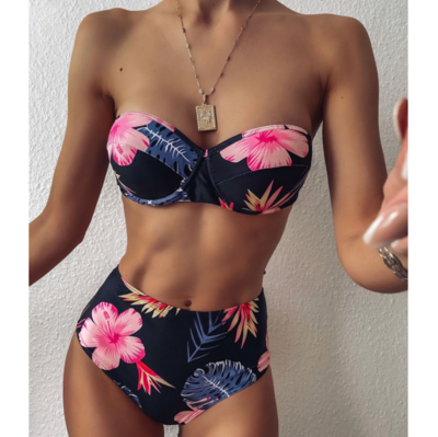 Sexy High Waist Bikini Split Swimsuit Set