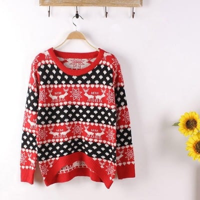 Cozy deer and snowflake print sweater