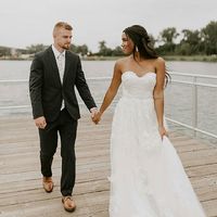 Simple A Line Sweetheart Tulle Lace Wedding Dresses - Thumbnail 1