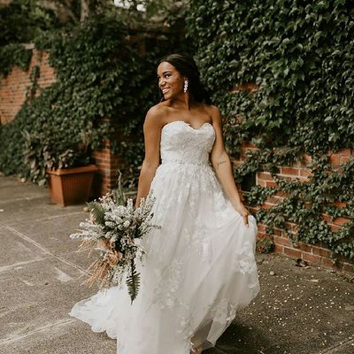 Simple a line sweetheart tulle lace wedding dresses