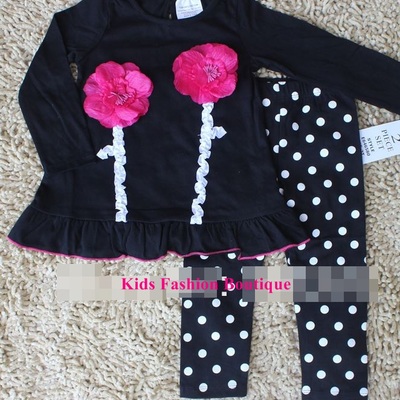 Girls gorgeous 2-pieces black/hot pink outfit