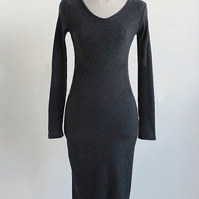Long sleeve fitted knee length dress