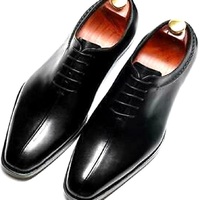 Ambrosial Black Patina Latest OXFORD Precise LEATHER New School Style Shoes - Thumbnail 4