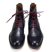 Handmade Blue Ankle High Boots for Mens Premium Quality Custom made boots - Thumbnail 1