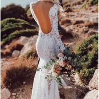 Gorgeous Mermaid Long Sleeves Lace Wedding Dresses, Beach Wedding Dresses - Thumbnail 2