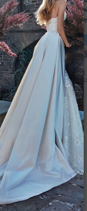 Ball Gown Elegant Satin Silver Wedding Dress,Ball Gown Lace Bridal Gown,2020 Wedding Dress,557