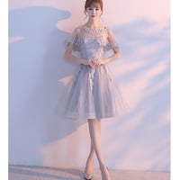 Cute lace short prom dress homecoming dress - Thumbnail 6