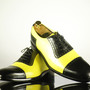 Men's Handmade Two Tone Color, Men's Cap Toe Leather Formal Shoes-2