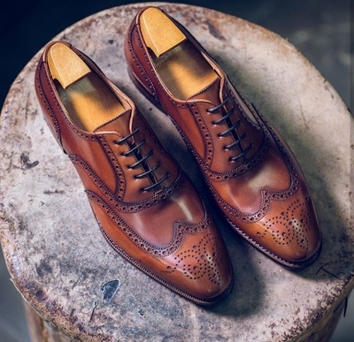Elegant Handmade Men's Brow Shoes, Men Leather Suede Dress Formal Lace Up Shoes