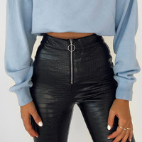 Faux Leather High Waist Pant - Thumbnail 4