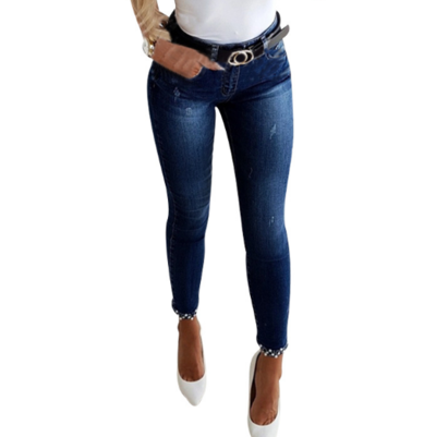 Bow Cuff Skinny Jeans