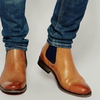 Mens Decent Chelsea Ankle High Boot Collection Tan Brown Leather Boot - Thumbnail 4