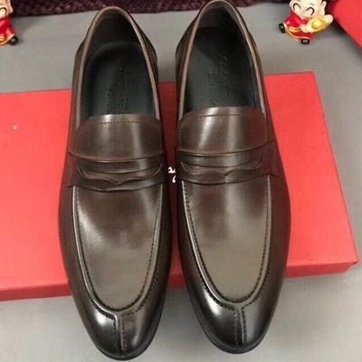 Handmade mens chocolaty penny loafers moccasin leather formal shoes