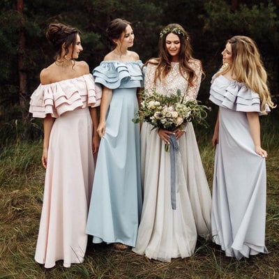 Elegant bateau long bridesmaid dresses under 100 - Thumbnail 5