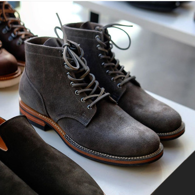 Bespoke gray ankle high suede boots, bespoke dress formal stylish boots - Thumbnail 2