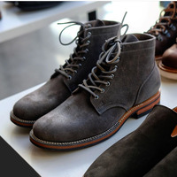 Bespoke Gray Ankle High Suede Boots, Bespoke Dress Formal Stylish Boots - Thumbnail 4