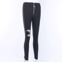 High Waist Black Gothic Moon Pants - Thumbnail 3
