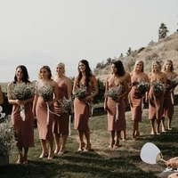 Simple Spaghetti Straps V-neck Tea-Length Bridesmaid Dress - Thumbnail 3