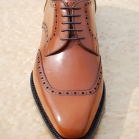 Bespoke Fashion Brown Leather Oxfords Lace Up Dress Mens Shoes - Thumbnail 1