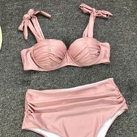 Solid Color Sexy Split High Waist Bikini - Thumbnail 2