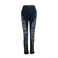 Ripped Women'S Denim Jeans - Thumbnail 2