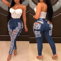 Ripped Women'S Denim Jeans - Thumbnail 4