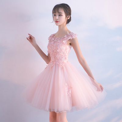 Cute tulle lace short prom dress hoco dress - Thumbnail 5