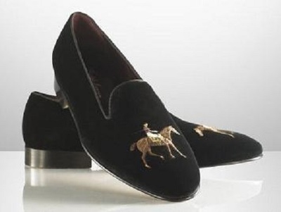 Handmade Men Black Velvet Embroidery Party Loafer Shoes