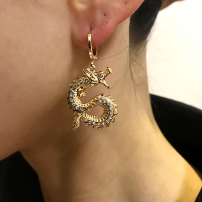 Free shipping-chinese dragon earrings - Thumbnail 3