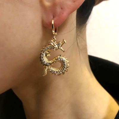 Free Shipping-CHINESE DRAGON EARRINGS
