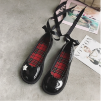 Stars and Moon Lolita Kawaii High Heels Fashion Shoes in Black and White - Thumbnail 5