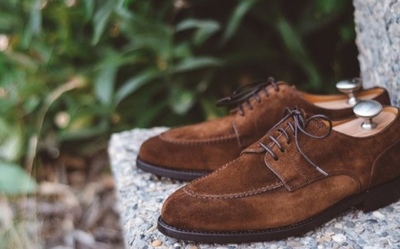 Mens Dark Brown Suede Splitoe Lace Up Formal Handmade Office Shoes