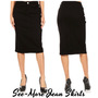 BLACK MID-LENGTH SKIRT-2