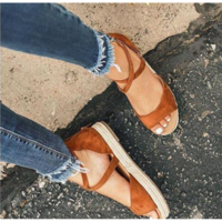 Cross Strap Casual Platfrom Summer Sandals - Thumbnail 4