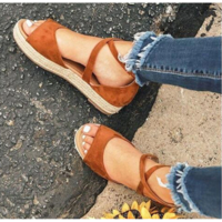 Cross Strap Casual Platfrom Summer Sandals - Thumbnail 5