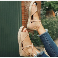 Cross Strap Casual Platfrom Summer Sandals - Thumbnail 7