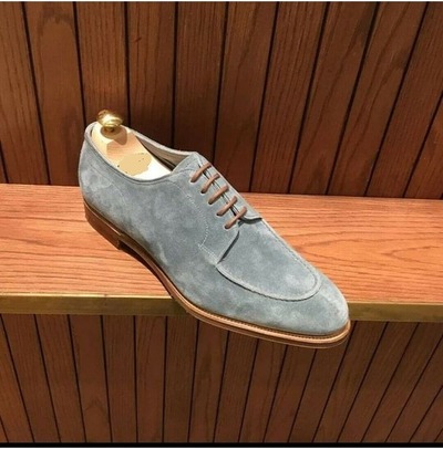 Handmade Gray Dress Shoes, Suede Leather Lace up Shoes,business Dress Shoes