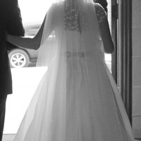 Princess A-Line Round Neck Cap Sleeves Lace Wedding Dresses - Thumbnail 1