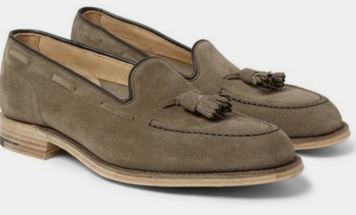 Mens Camel Suede Handmade Tassels Loafers Slips On Moccasin Shoes