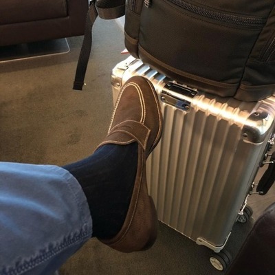 Mens dark brown penny loafer slips on moccasin suede handmade shoes